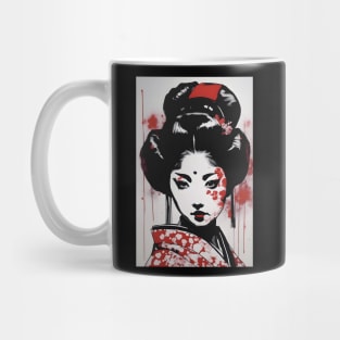 Anime Geisha Girl Back Print Mug